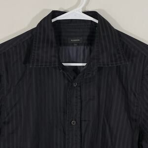 STUNNING JIL SANDER Black Shadow Stripe Dress Shirt 16.5 (42) Made in Italy